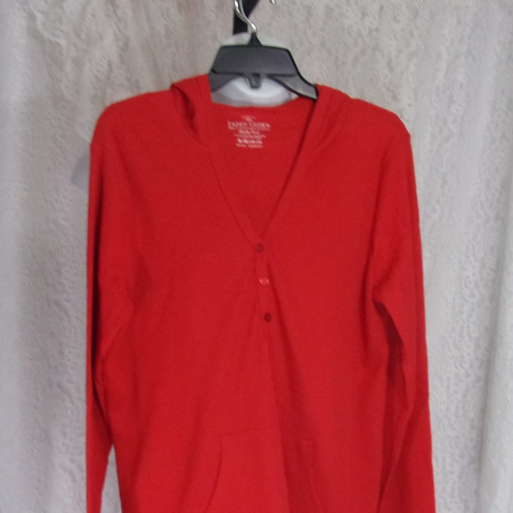 Red Thermal Hoodie Top NWT
